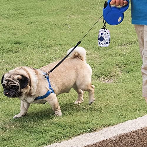 Petmolico Dog Poop Bag Holder Dispenser 2 Pack, Blue Dots