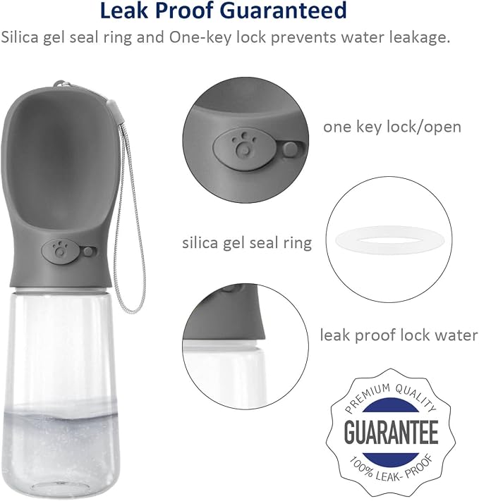 WePet Portable Dog Water Bottle, 19 OZ, Leak Proof Puppy Water Dispenser with Drinking Feeder for Pets Outdoor Walking, Hiking, Travel, Food Grade Plastic