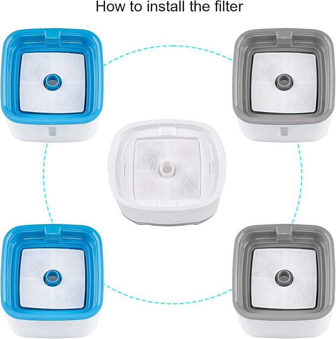 Wonder Creature Cat Water Fountain Filter, Square Cat Fountain Replacement Filters, 8 Carbon Filters Pack