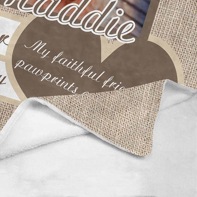 Custom Photo Blanket Best Memorial for Your Pets - Personalized Cozy Fleece Throws Blanket with Picture Upload for Dogs Cats Family Friends