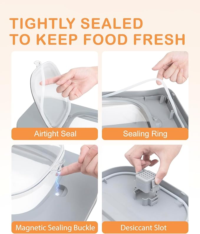 10-26Lbs Airtight Dog Food Container 2Pcs,Collapsible Pet Food Storage | Dog Food Storage with Double Airtight Seal,Magnetic Lid,Cat Food Container Dry Food,Space-saving,Scoops and Measuring Cups