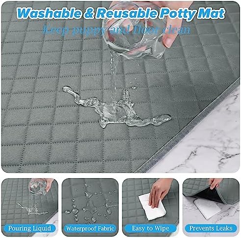 Washable Pee Pads for Dogs 48"x48" Reusable Puppy Pad Pet Training Pads, Waterproof Mat Non-Slip, Dog Pee Pad Whelping Pads Dog Mat-Playpen,Crate,Sofo,Car,Potty,Bed