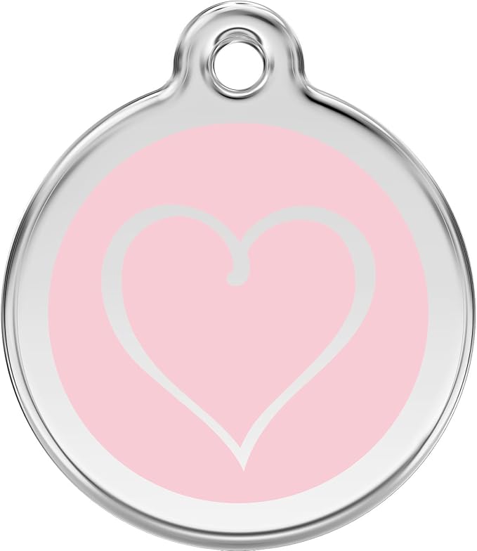 Red Dingo Personalized Tribal Heart Pet ID Dog Tag (Large Pink)