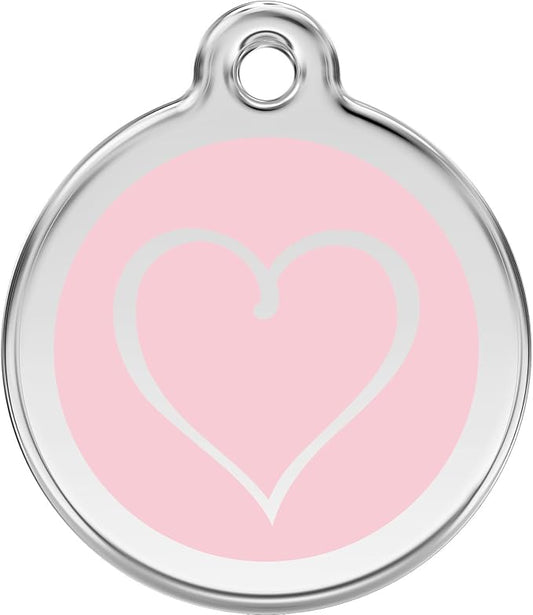 Red Dingo Personalized Tribal Heart Pet ID Dog Tag (Medium Pink)