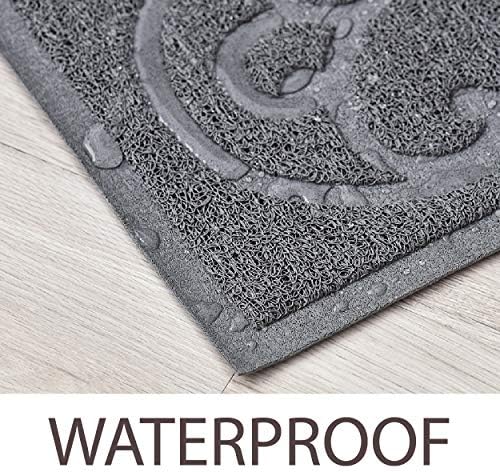 PetLike Cat Litter Box Mat, Thick Kitty Litter Trapping Mat, Durable,Waterproof &Washable with Non-Slip Backing, Soft on Kitty Paws and Easy to Clean, BPA Free 47x35,Light Grey