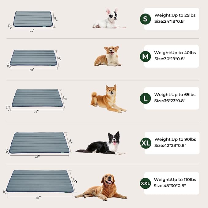 BALANCE Dog Crate Pad, Dog Foam Crate Mat Kennel Pad, Washable Water-Resistant Pet Bed Flat Dogs Cage Mat for X-Large Dogs