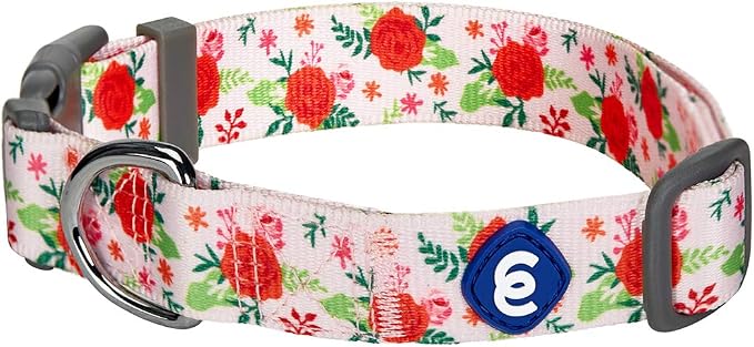 Blueberry Pet Essentials Spring Scent Inspired Garden Floral Adjustable Dog Collar in Baby Pink, Large, Neck 18"-26"