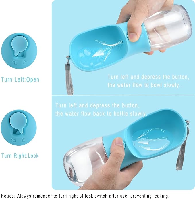 Cibaabo Dog Water Bottle with Food Container, Travel Puppy Water Bowl, Portable Pet Dispenser, Dog Gift Stuff Accessories Items, Puppy Essentials Necessities for Yorkie Cat Walking and Hiking