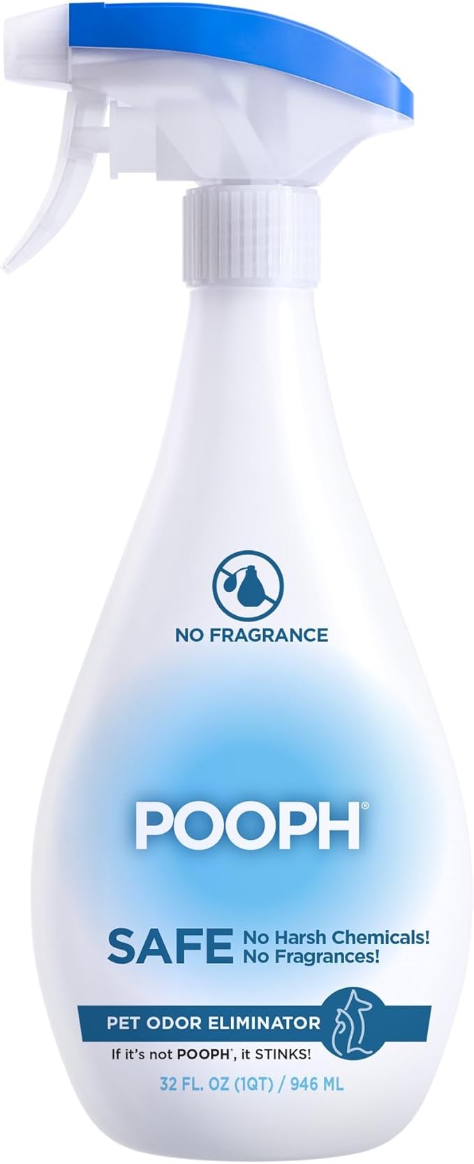 POOPH Pet Odor Eliminator Spray, 32 fl oz | Unscented pet odor eliminator spray for home surfaces, upholstery, furniture, and vehicles