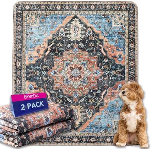 Non-Slip Washable Pee Pads for Dogs, 2 Pack Super Absorbent and Leak-Proof Reusable Puppy Pads, Pet Training Pads Protect Against Urine Leakage, Soft, Quick-Dry(36x41In)