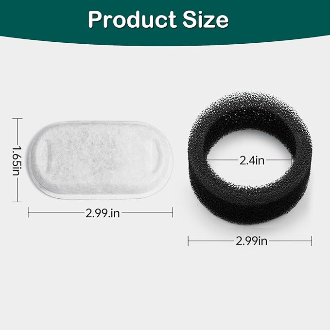 Cat Water Fountain Filter,8 Pack Cat Fountain Filter Replacement for Stainless Steel 67oz/2L and 3.2L/108oz Pet Water Fountain,Pet Fountain Filters Replacement(4+4 Pack)