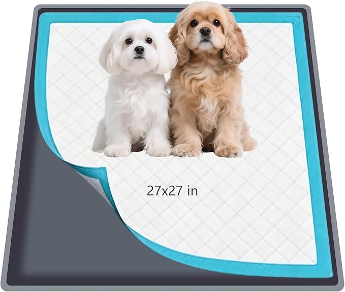ondware Silicone Dog Pee Pad Holder for Standard 27x27 in Pads, Non-Slip Leak-Proof Puppy Pad Tray, Portable Puppy Training Mat with Raised Edges for Floor Protection, Easy to Clean