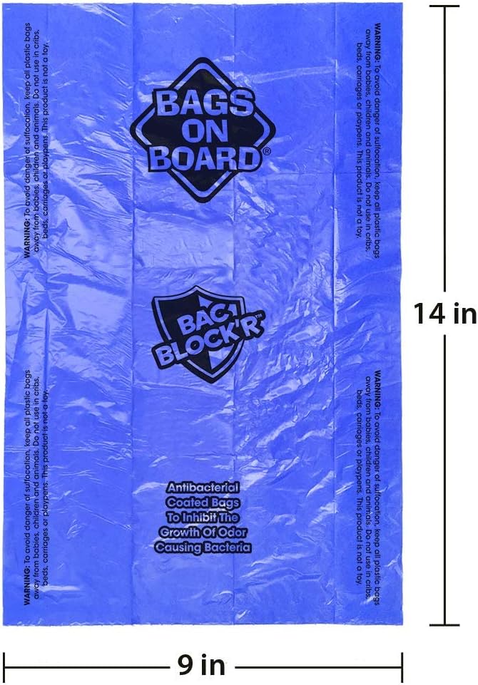 Bags on Board Dog Poop Bags - Strong, Leak Proof Dog Waste Bags - 9 x 14 Inches, 600 Blue Bags (3203940071)