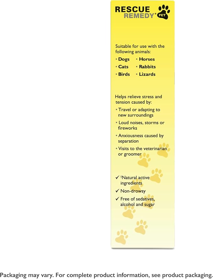 Rescue Remedy Pet Dropper - 20mL - Stress & Tension Support for Dogs & Cats with Bach Natural Flower Essences - Sedative-Free, Homeopathic Liquid Formula - For All Breeds, Ages & Weights