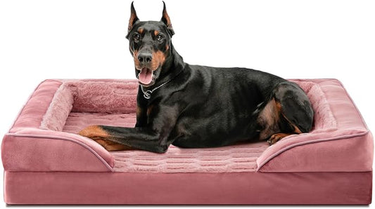 FURTIME Orthopedic Extra Large Dog Bed, Waterproof Dog Beds, 48x35x6.5 Supportive Foam Pet Couch Bed with Removable Washable Cover and Nonskid Bottom