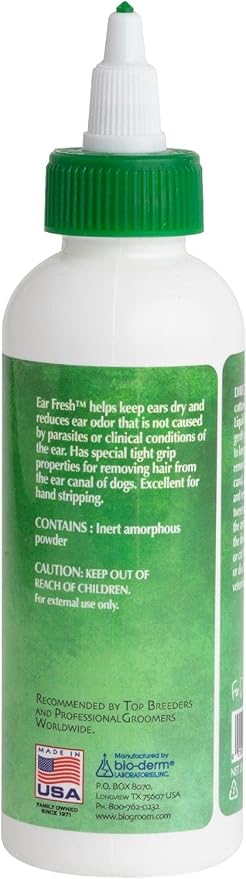 Bio-groom Ear-Fresh Dog Grooming Ear Powder – Cat & Dog Ear Cleaner, Dog Bathing Supplies, Puppy Wash, Cruelty-Free, Made in USA, Ear Powder for Dogs – 24 g 2-Pack