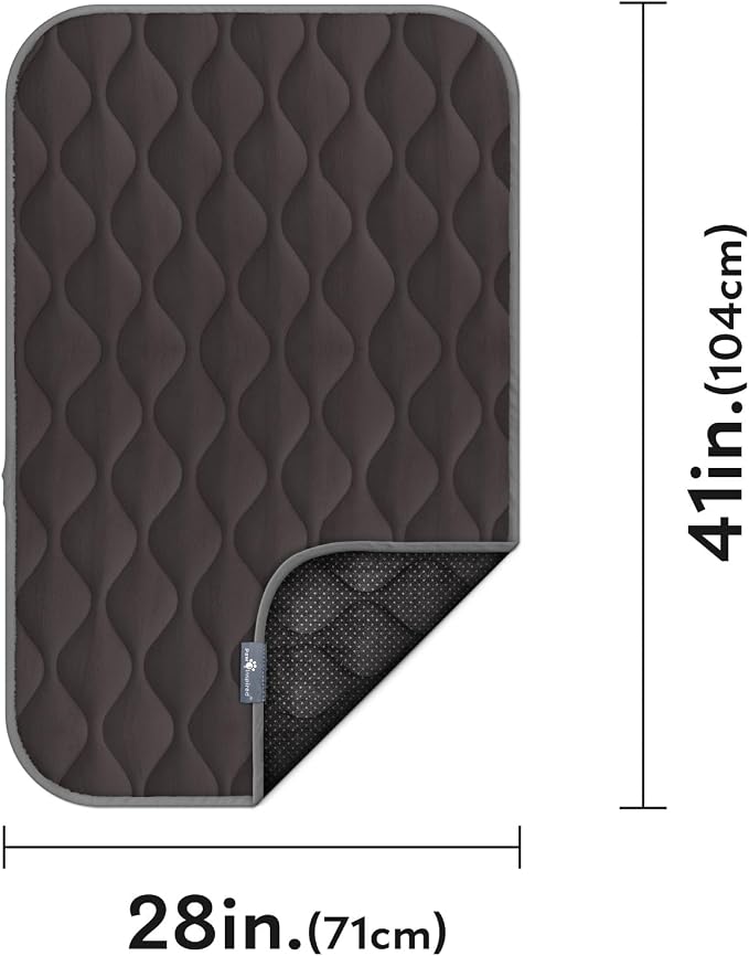 Paw Inspired Washable Padded Crate Mats for Dogs, Gray, 41x28 Inch | Fits 42-inch Kennels, Leakproof, Waterproof Bottom, Plush Dog Pad, Pet Bed