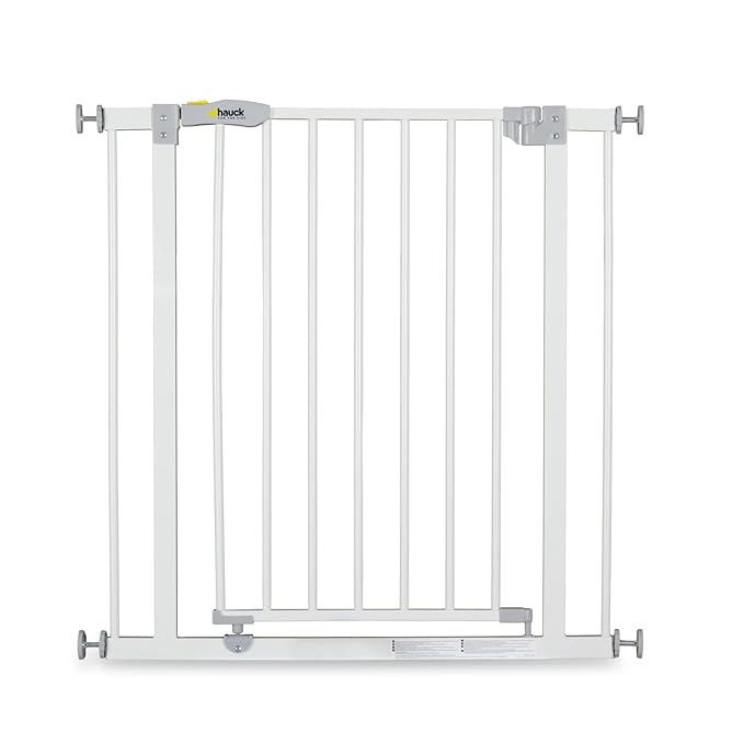 hauck Open N Stop Pressure Fit Baby & Pet Safety Gate w/ 3.5" Extension, Accommodates 33 to 35" Wide Home Doorway, Stairway, or Hallway, White