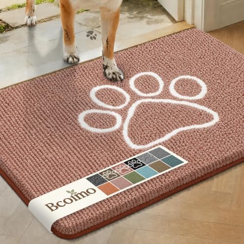 Bcoimo Super Absorbent Dog Door Mat, 36"*24" Anti Slip Mat for Muddy Paws