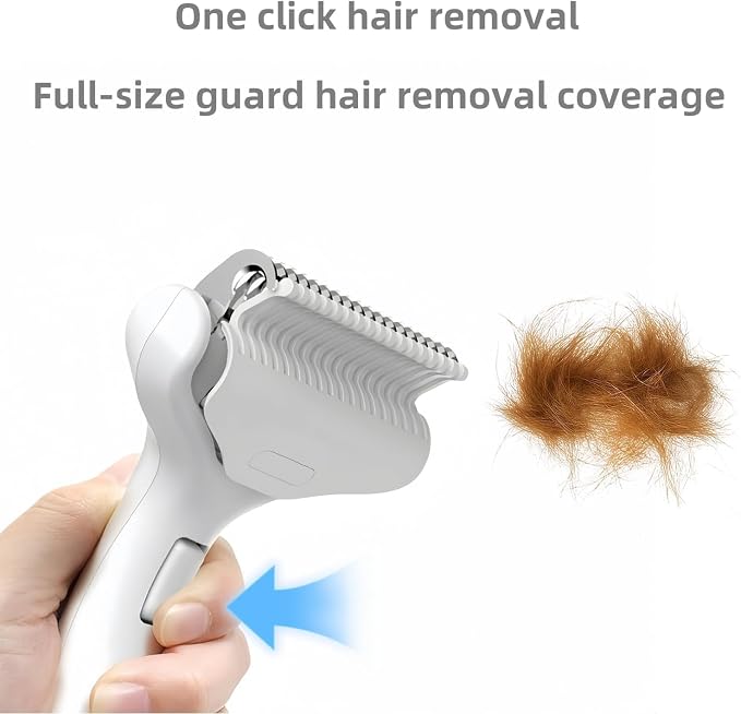 Undercoat Rake for Dogs & Cats, Deshedding Brush for Long haired Pets,Dog Brush for Shedding with Release Button,Best Cat Undercoat Brush&Deshedding Tool for Grooming (Creamy-White)