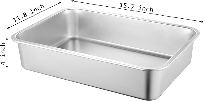 10 Pack Stainless Steel Cat Litter Box, 15.7"×11.8"×4" Metal Litter Pan, Small Litter Box for Little Cats Kittens, Easy Cleaning