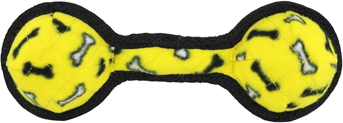 TUFFY® : 2 Ball Tug Dog Toy: Ultra Durable Plush Toy with Multiple Layers & Reinforced Seams, Washable and Floats, Original Construction