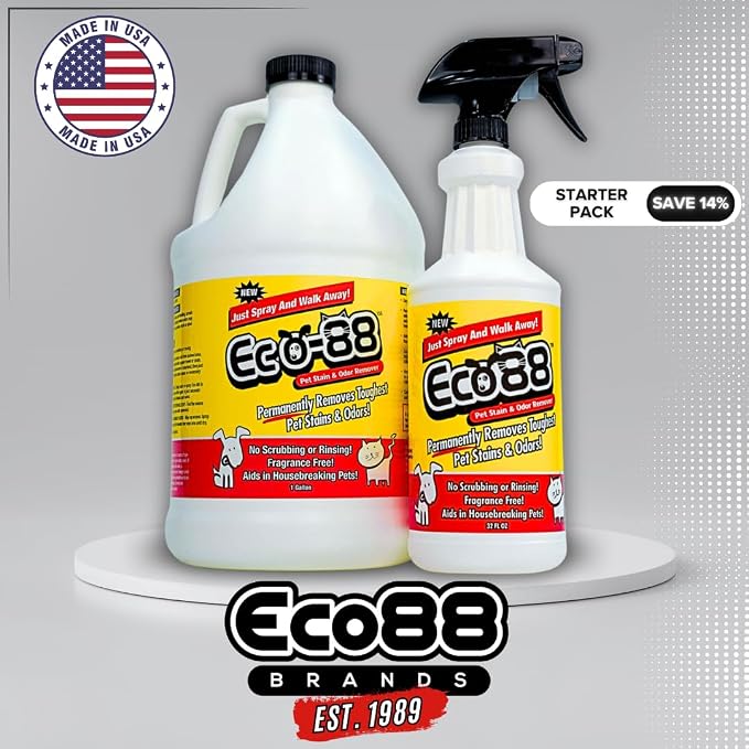 Pet Stain & Odor Remover - Starter Pack: 1 Quart + 1 Gallon
