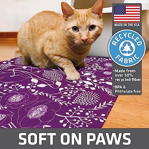 Drymate Cat Litter Box Mat, Litter Trapping Mat, Purple, 20x28
