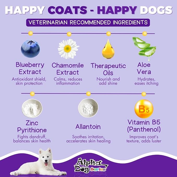 Bright White Natural Whitening Dog Shampoo and Conditioner for Dogs with Aloe Vera, pH Balanced Dog Shampoo and Conditioner Set, Tear-Free for Sensitive Skin, 4L (1Gallon)