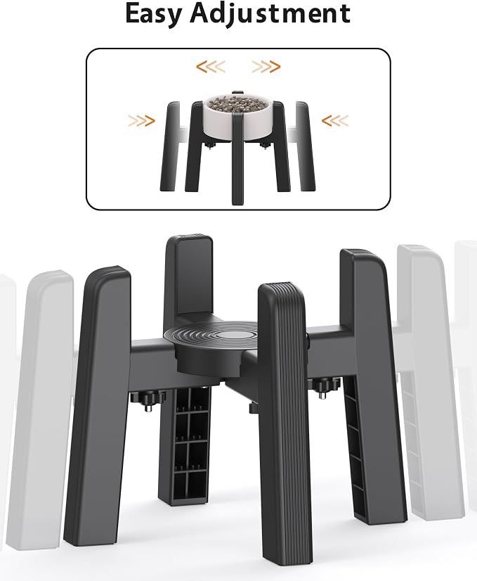CZPET Dog Bowl Stand with Adjustable Width [2 Pack, Stand Only], Elevated Pet Water & Food Bowl for Medium Pets, Stable and Anti-Slip Raised Bowl
