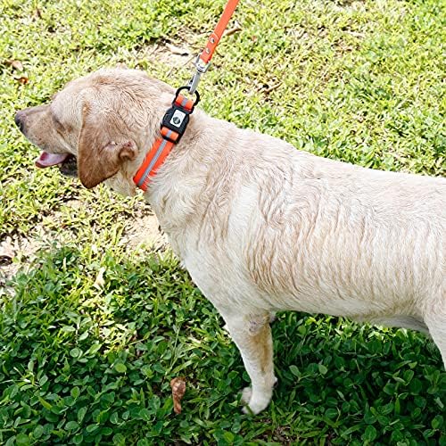 Nimble Reflective Waterproof Dog Collar Adjustable Odor Resistant Easy Clean Pet Collar for Small Medium Large Dogs Night Walking Outdoor Rainy Use (Medium (11.81”-18.5”inches), Orange)
