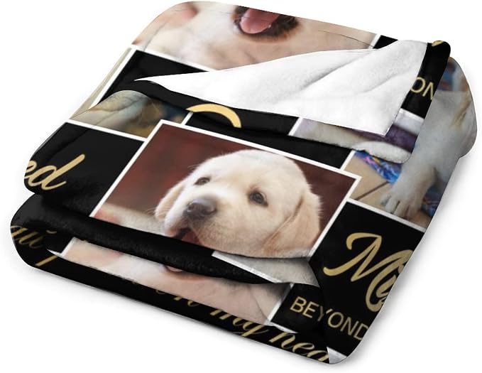 Custom Memorial Blankets for Loss of Pet Dog Cat | Personalized Dog Blankets with Photo Name | in Loving Memory Blanket | Sympathy Blanket | Customized Memorial Blanket Gifts for Dog Lover 50"x60"