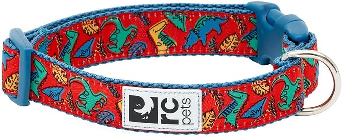 RC Pets Clip Collar | Reflective Label for Visibility Adjustable Comfortable & Secure Fit | Jurassic Pack, Medium, 1-Inch