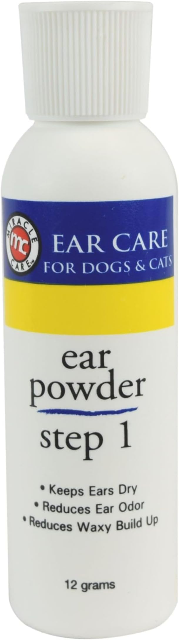 Miracle Care Ear Powder for Dogs and Cats, 12 Grams | Help Remove Excess Hair from Ear Canal, Keep Ears Dry, Reduce Odor and Waxy Build Up