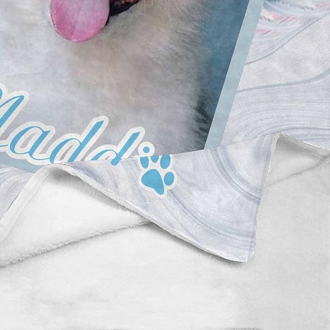 Custom Photo Blanket Best Memorial for Your Pets - Personalized Cozy Fleece Throws Blanket with Picture Upload for Dogs Cats Family Friends