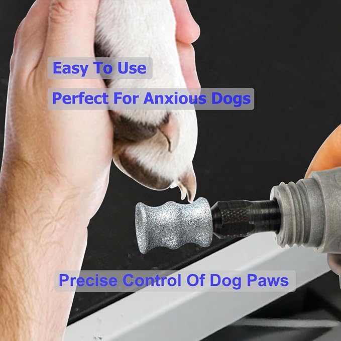 Nail Diamond Bits for Dog Dremel - Painless Pet Nail Trimmer Bits - Dog Nail Clipper & File for Large Medium Small Dogs Cats and Animals