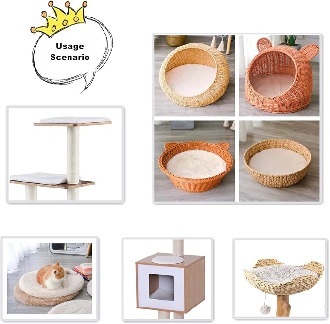 SHENGOCASE 2-Pack 14" x15.7 Faux Rabbit Fur Cat Dog Bed Cushion Pad Mat, Cat Tree Tower Replacement Cushion Pad for Window Perch Carrier House Cage Crate Kennel Furniture