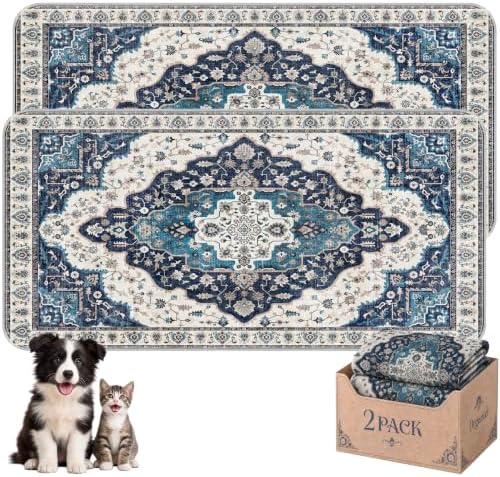 Washable Pee Pads for Dogs,Super Absorbent Reusable Puppy Potty Training Pads,Waterproof,Leak-Proof & Non-Slip Potty Pads for Floor,Whelping,Crates,Bed(Indigo Teal, 36"x72")