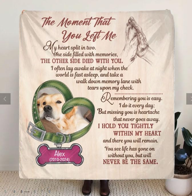 Pamaheart Custom Dog Face Blankets, Personalized Pet Photo Blanket, Fleece Dog Blankets, Customized Photo Throws, Dogs Dad Gifts, Pet Lover Gifts, Memorial Gift /21