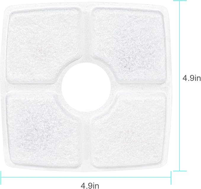 Wonder Creature Cat Water Fountain Filter, Square Cat Fountain Replacement Filters, 16 Filters Pack
