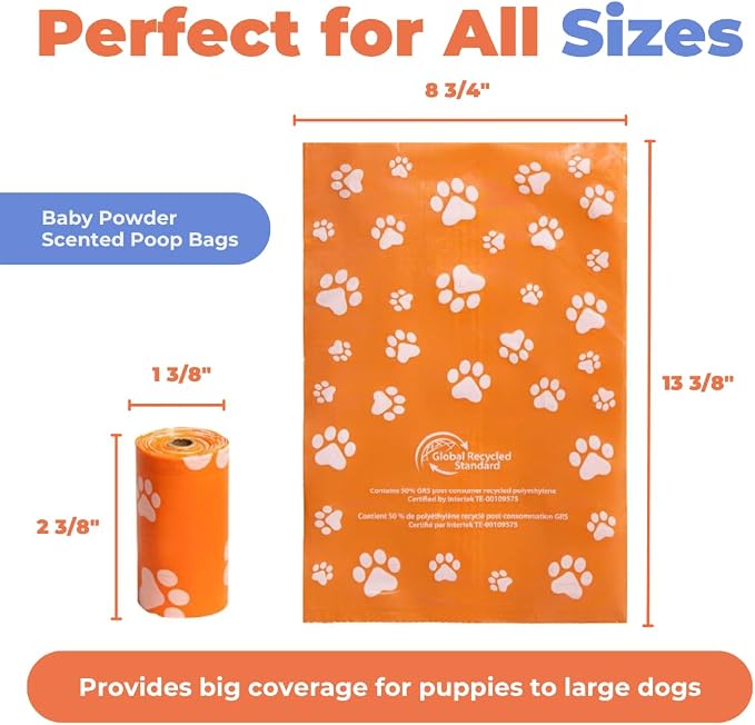 Best Pet Supplies Dog Poop Bags for Waste Refuse Cleanup, Doggy Roll Replacements for Outdoor Puppy Walking and Travel, Leak Proof and Tear Resistant, Thick Plastic - Assorted (Scented), 150 Bags