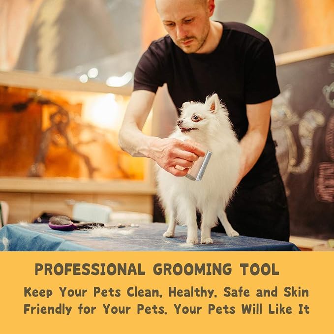 Deshedding Grooming Tool for Dogs, Cats & Horses, Ergonomic Design Wood Groom Brush, Professional Pet Groomer, Painlessly Remove for Short & Long Hair, Fur & Dirt - 2.5 Inches | Deshedding Grooming Tool for Dogs,Cats & Horses,Professional Pet Groomer,P...