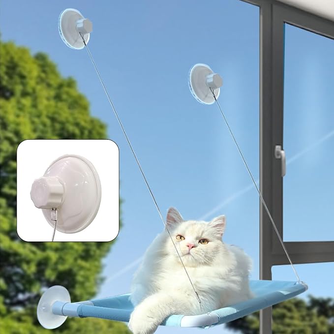 AccEncyc Thick Suction Cup Cat Perches 4Pcs Cat Hammock Replacement Screw Suction Cups for Window Seat