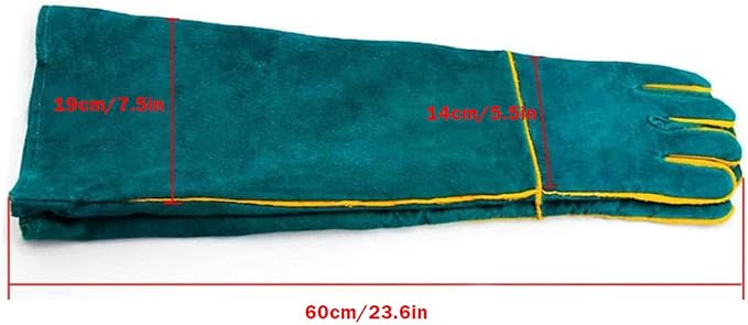 Animal Handling Gloves - 60CM Durable Bite & Scratch Resistant Gloves for Bathing, Grooming, Welding, Handling Dogs, Cats, Birds, Snakes, Parrots, Lizards, Reptiles