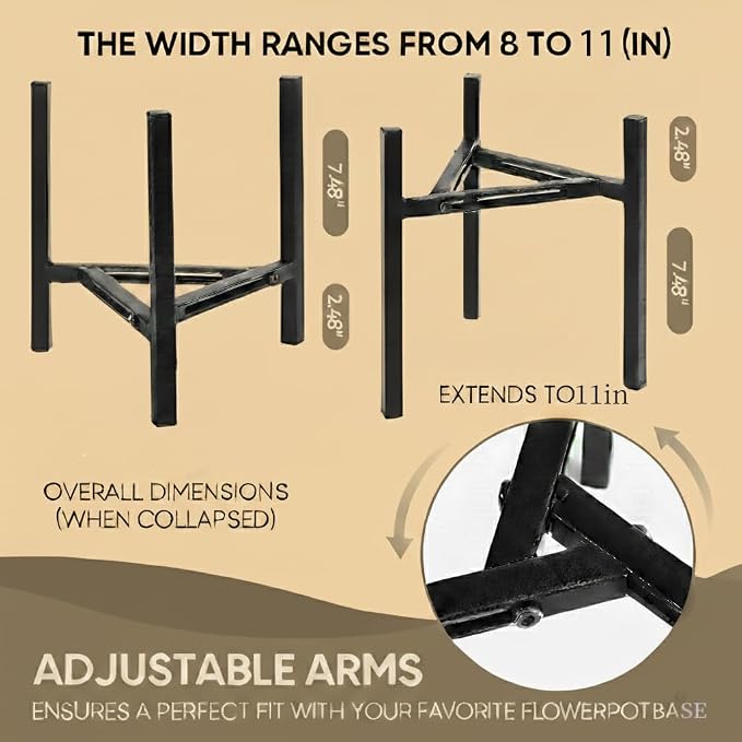 Adjustable Width Dog Bowl Holder - Single Bowl Feeder for Medium to Large Breed Dogs, fits Bowls from 8-11 inches, Sturdy Metal Construction, Ergonomic Design (Bowl not Included) (2Pack)