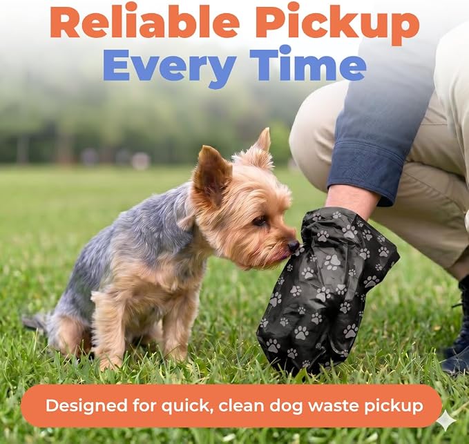 Best Pet Supplies Dog Poop Bags for Waste Refuse Cleanup, Doggy Roll Replacements for Outdoor Puppy Walking and Travel, Leak Proof and Tear Resistant, Thick Plastic - Black, 150 Bags