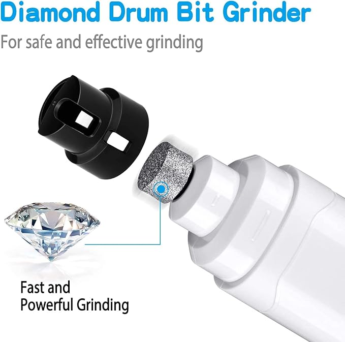 Casfuy Dog Nail Grinder Upgraded - Professional 2-Speed Whisper-Quiet Electric Pet Nail Trimmer Painless Paws Grooming & Smoothing for Small Medium Large Dogs & Cats (White)