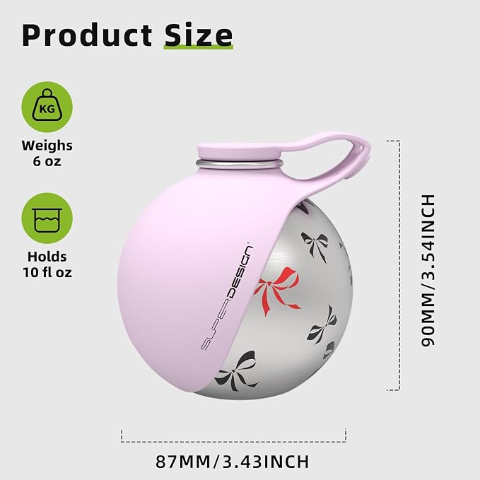 2-in-1 Portable Dog Water Bottle for Small Dogs - Leak-Proof & Compact Dog Travel Water Bottle -Stainless Steel Bottle & Silicone Bowl - Ideal for Walking, Hiking & Travels (10 fl oz, Pink)