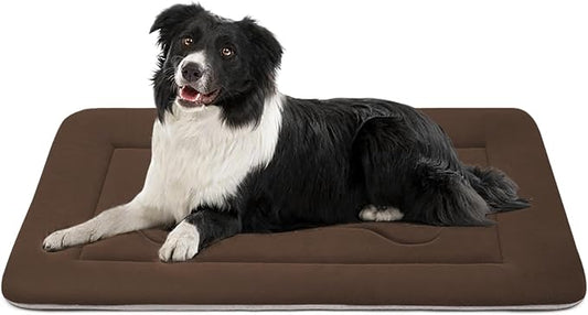 Dog Bed Soft Dog Crate Pad Mat for Medium/Large Dogs, 36 in Non-Slip Bottom Washable Dog Sleeping Mattress Pet Beds Cat Bed Kennel Pad, Dark Brown