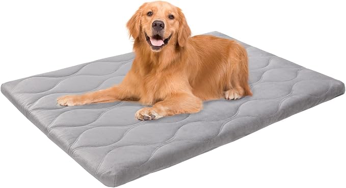 BEAUTYZOO Dog Crate Pad Washable Ultra Soft Pet Kennel Mat Large, 42" Gray | Ultra Soft Crate Pad,Anti-Slip Bottom,Waterproof Lining Protects Floors & Furniture,Comfortable Cozy Mats for Cage Car Travel